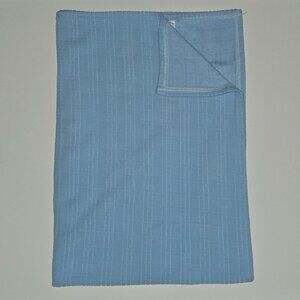 Lullaby Club Solid Blue Fleece Baby Blanket 26x38 Embossed Textured Lines
